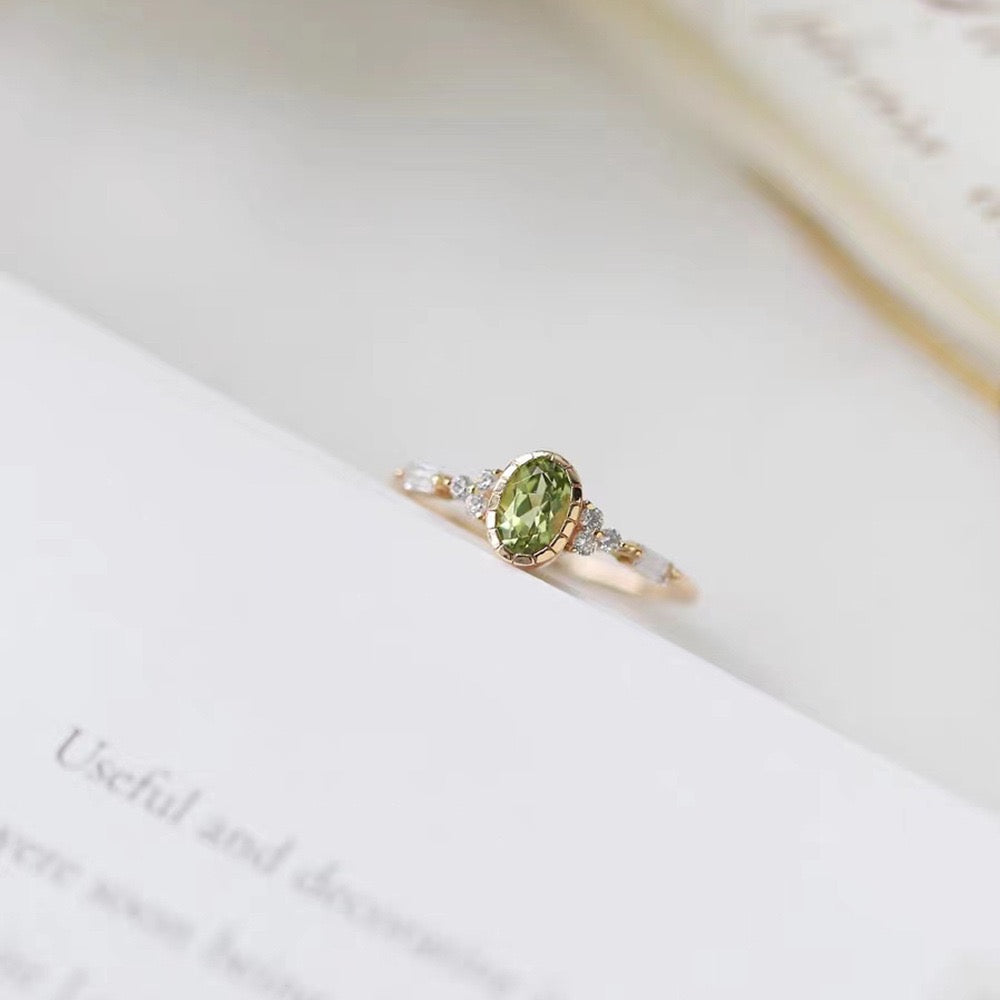 The Wizard of Oz 14K Gold-Plated Peridot Silver Ring