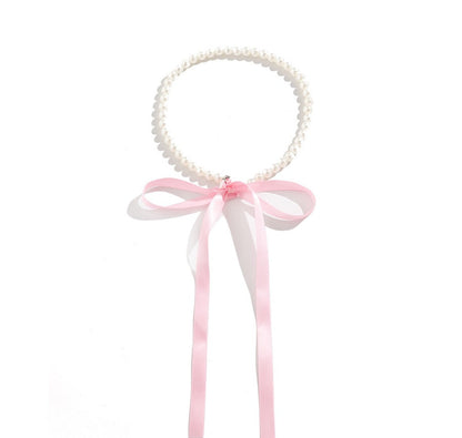 My Secret Pearl Ribbon Necklace