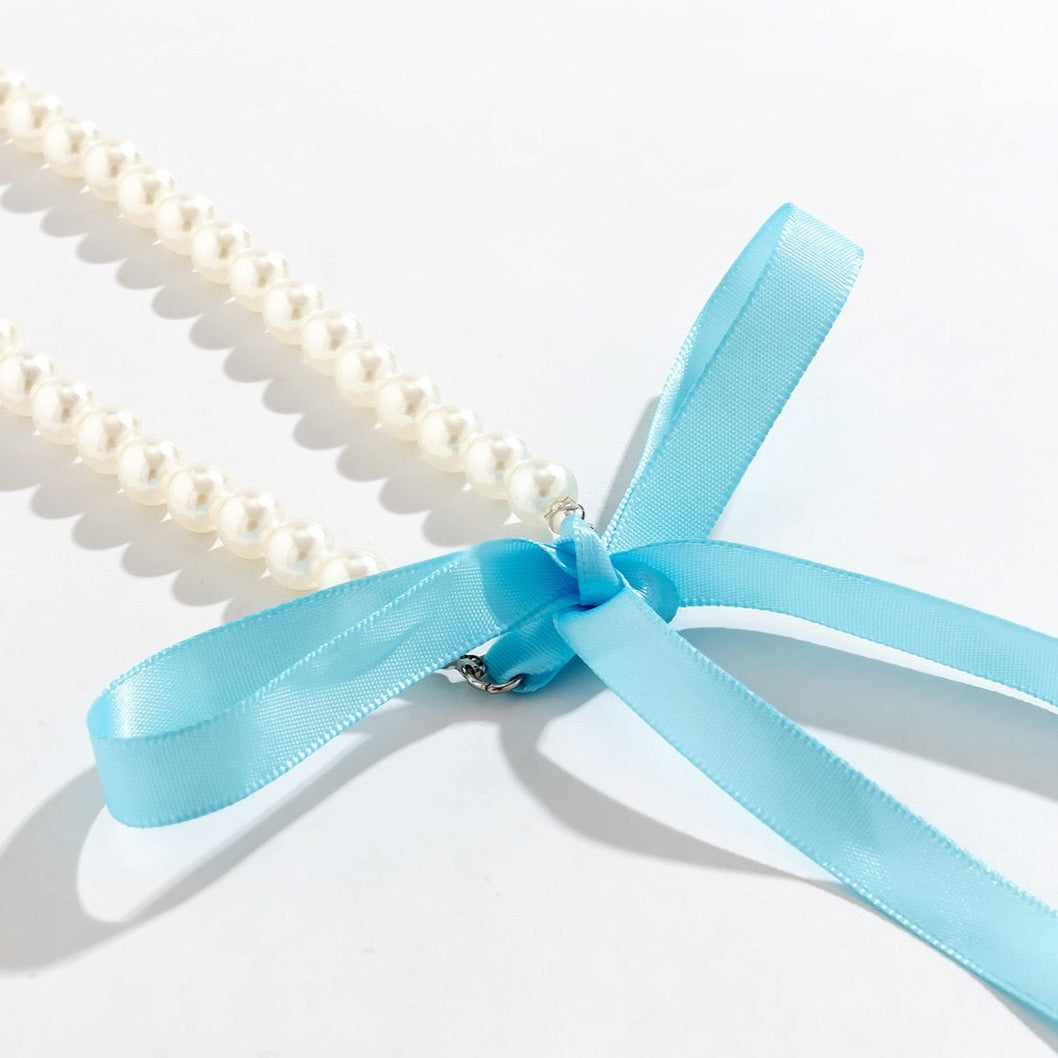 My Secret Pearl Ribbon Necklace