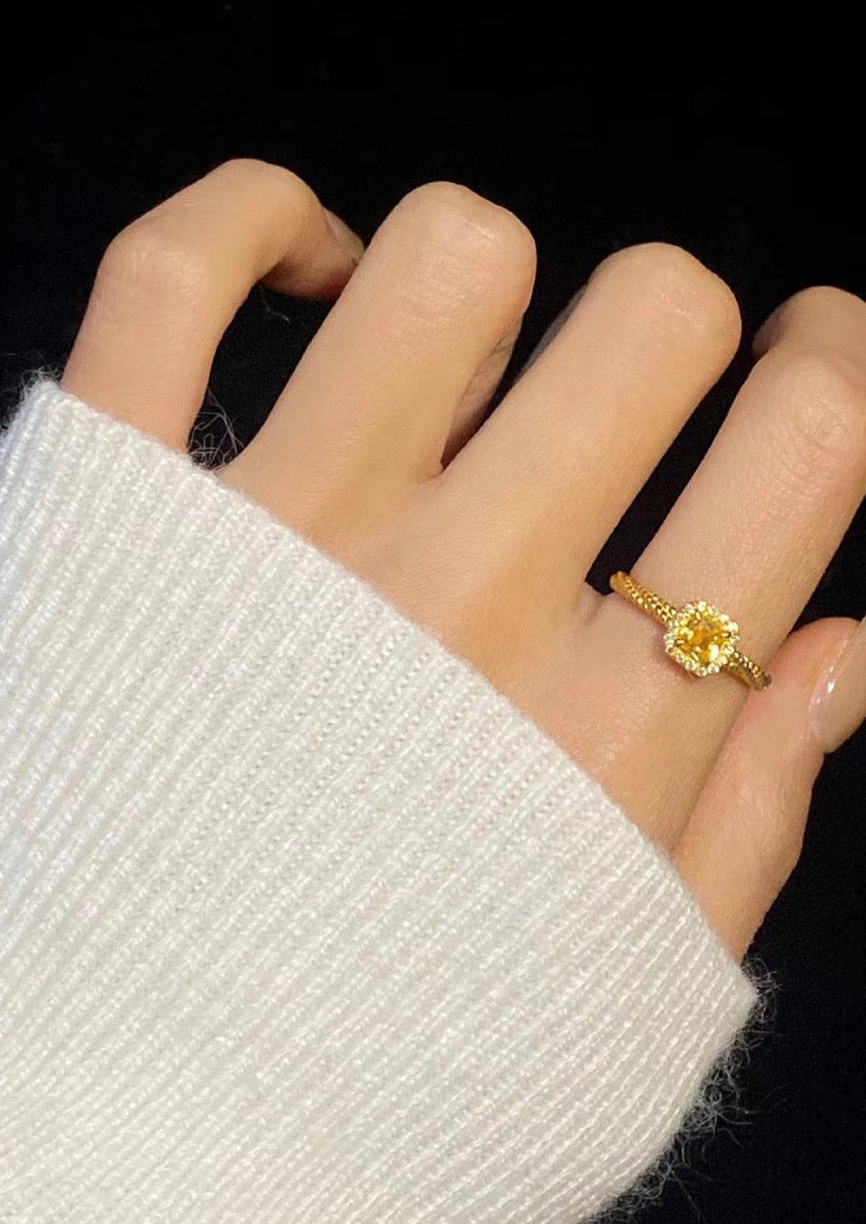 Sugar Lover Yellow Zircon Ring