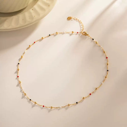 Rainbow Wishes Glazed 18kt Gold-Plated Necklace - Waterproof