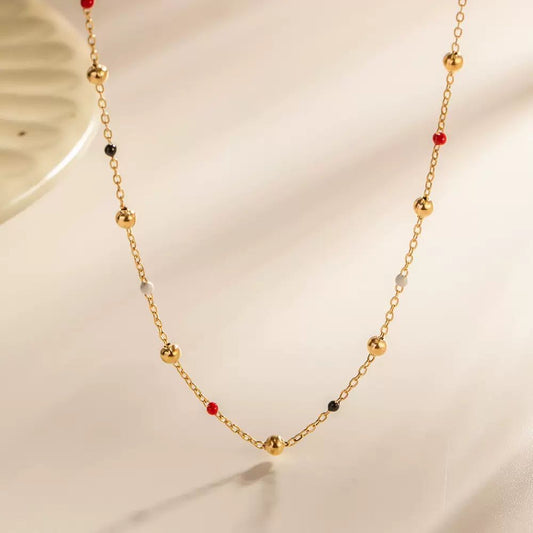 Rainbow Wishes Glazed 18kt Gold-Plated Necklace - Waterproof