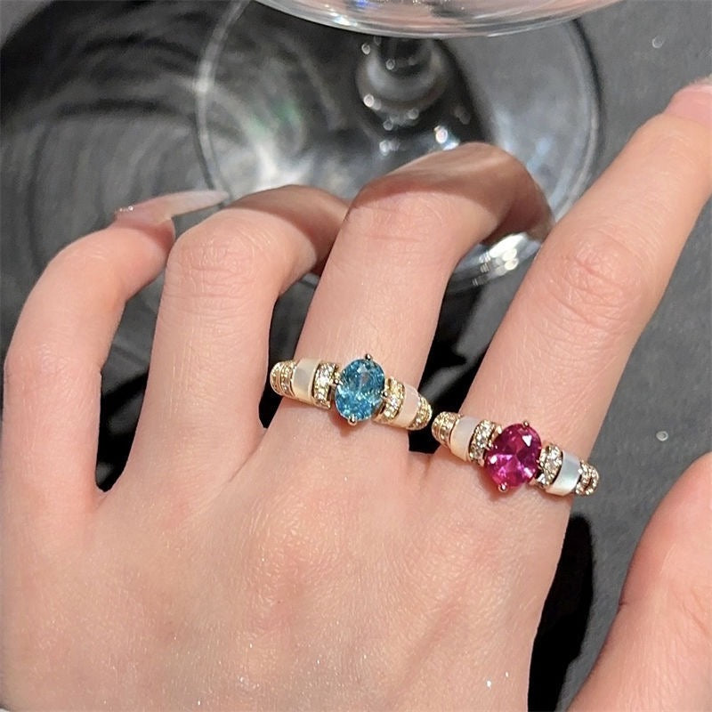 Mrs. Wright Aquamarine Ruby Gem Ring