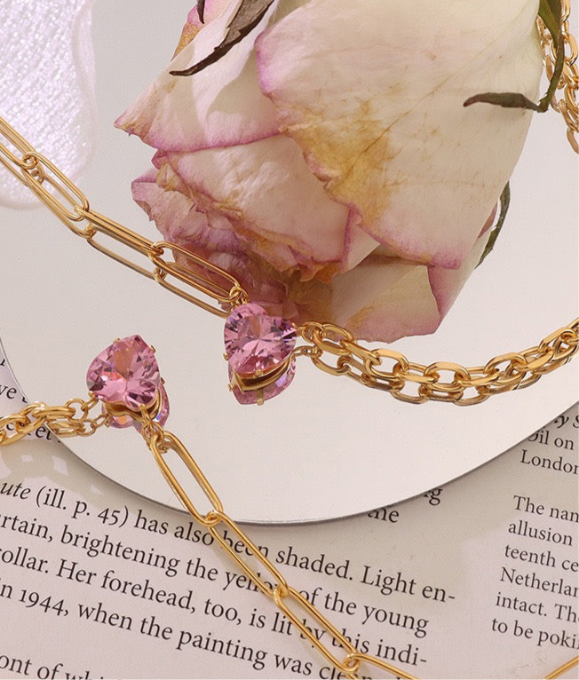 Pink Fox Zirconia Necklace