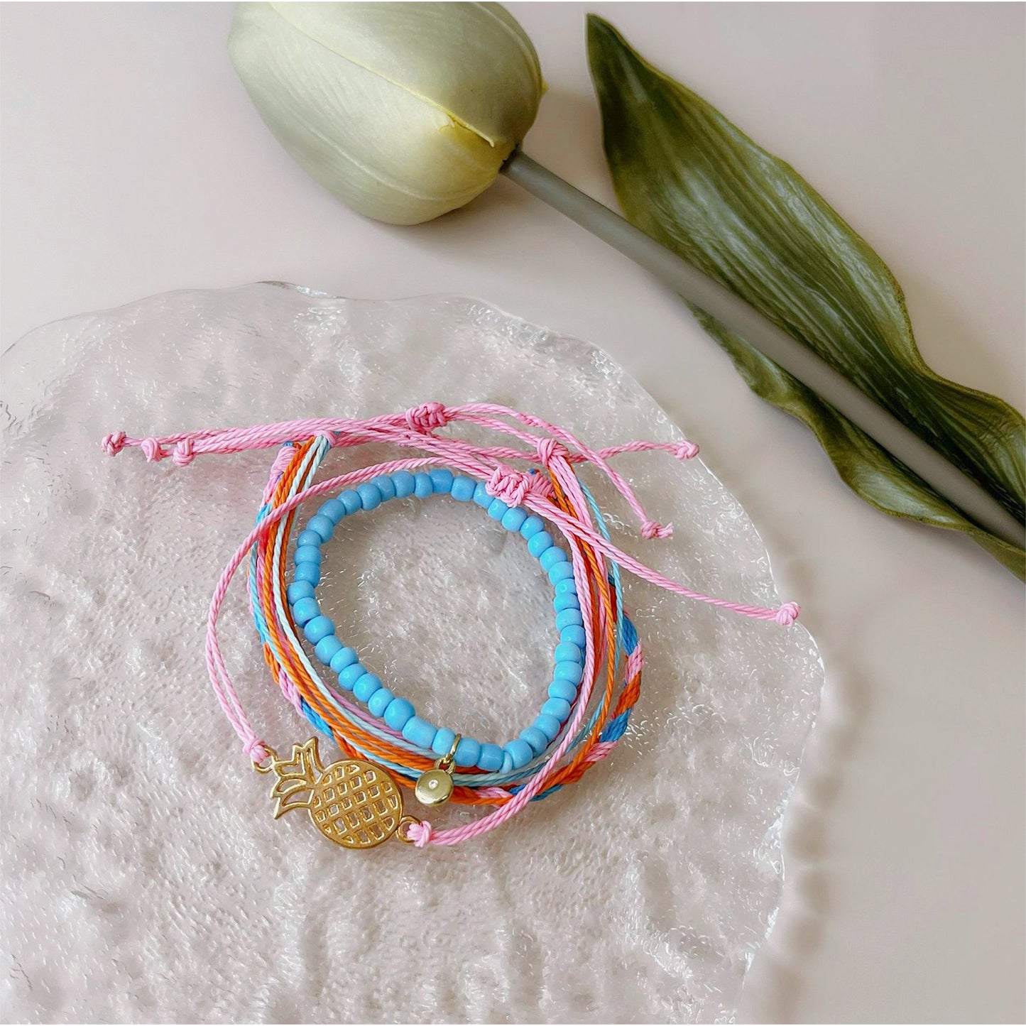 Summer Rose Bracelet Set of 4