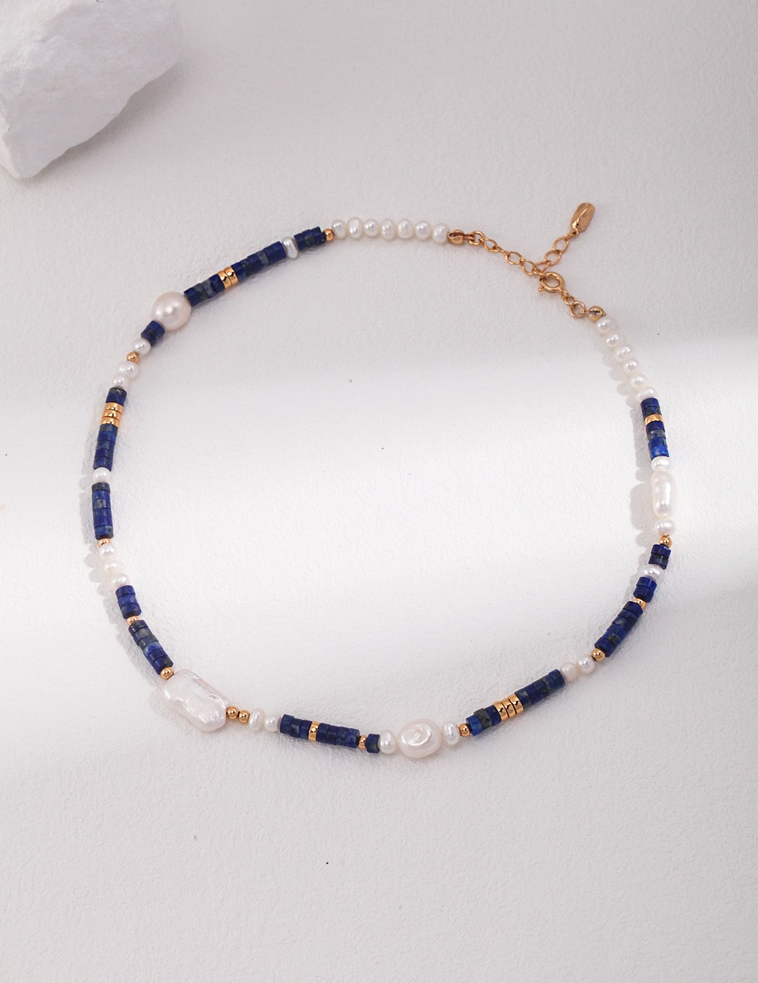 Ancient Style Lapis Lazuli Pearl Necklace