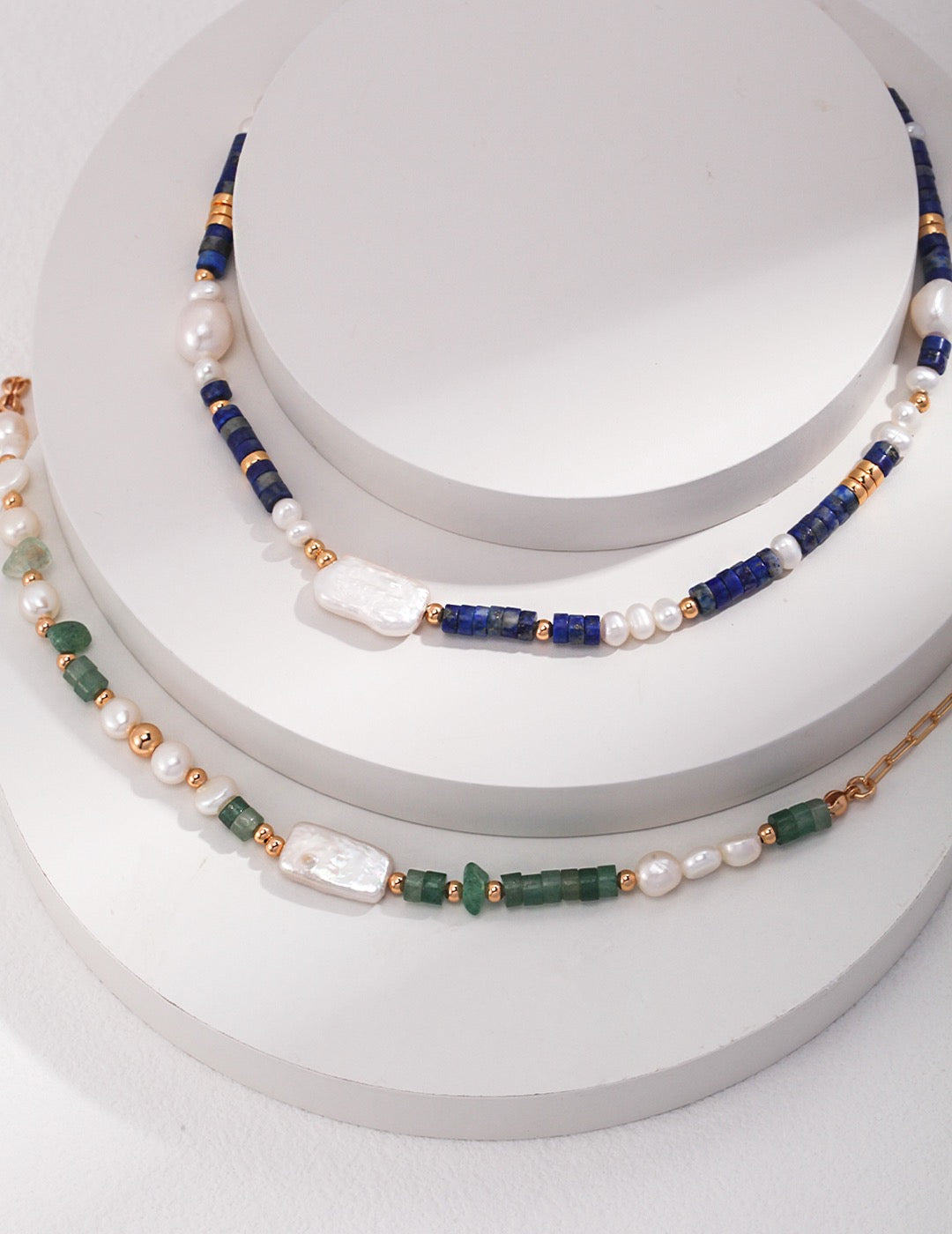 Ancient Style Lapis Lazuli Pearl Necklace