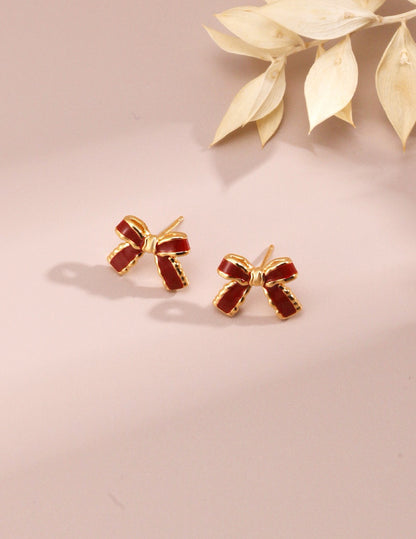 Girl Me Red Ribbon Earrings