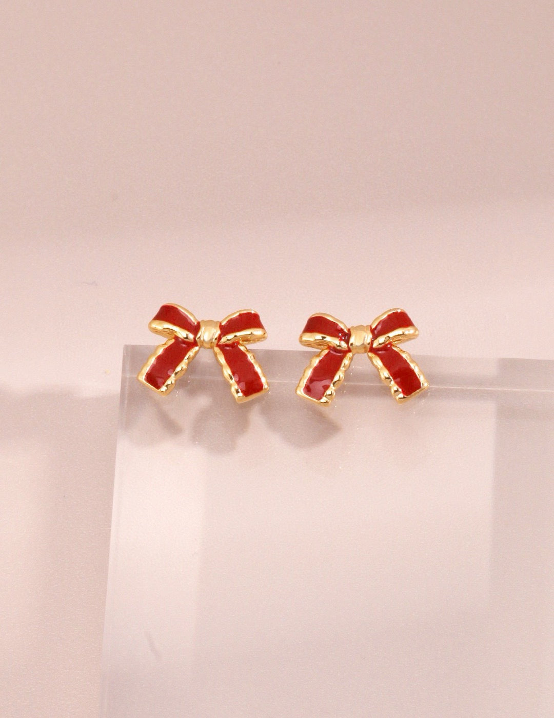 Girl Me Red Ribbon Earrings