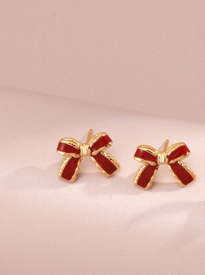 Girl Me Red Ribbon Earrings