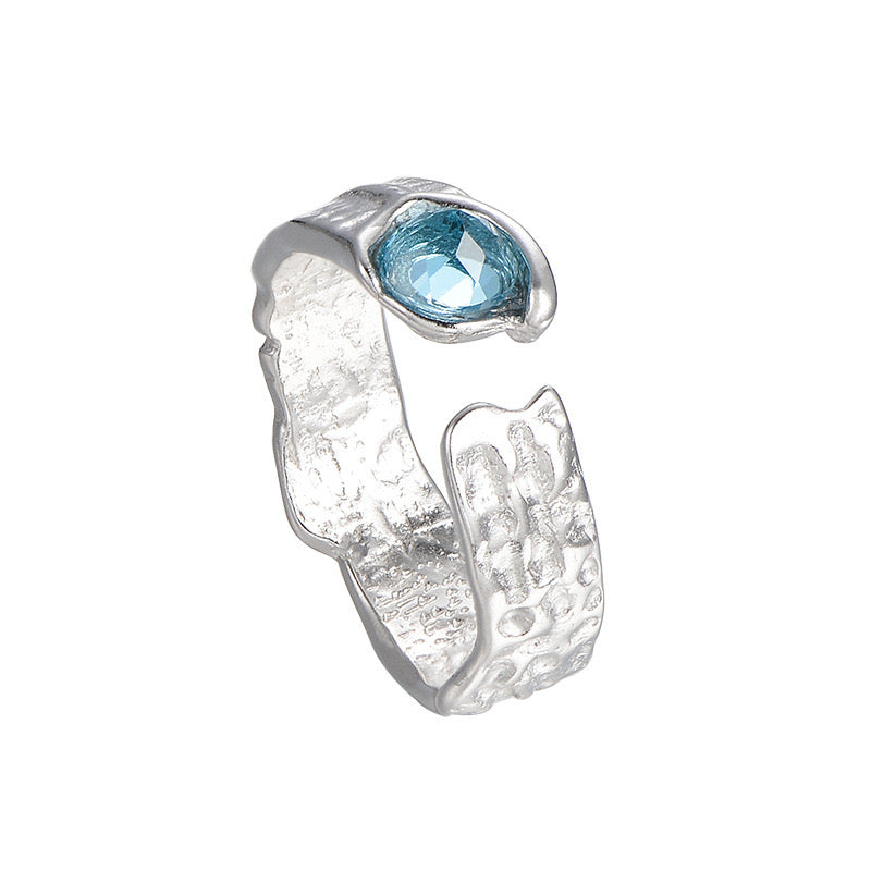 Mythology Blue Topaz Silver Ring