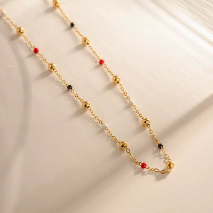 Rainbow Wishes Glazed 18kt Gold-Plated Necklace - Waterproof