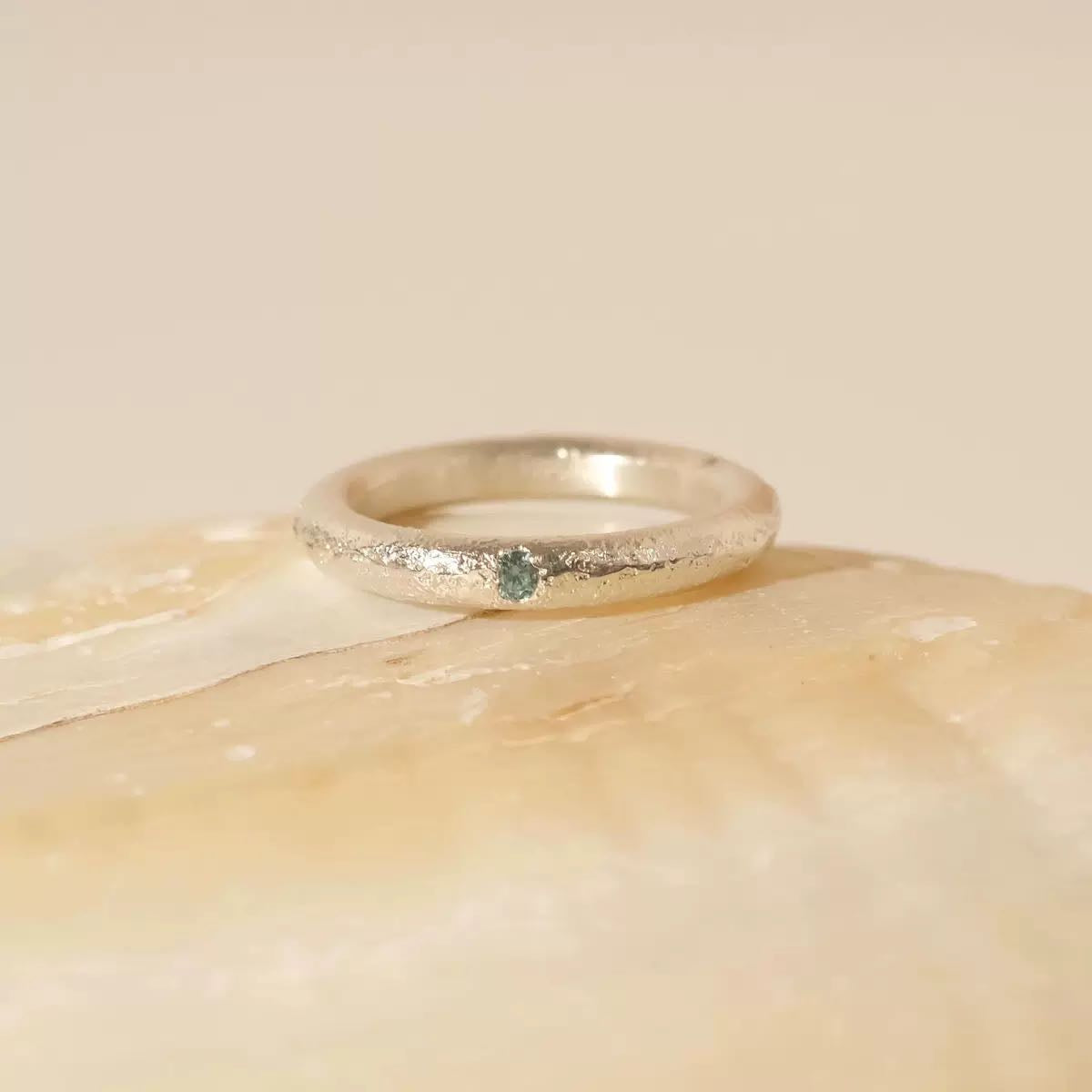 Sparkling Dream Aquamarine Silver Ring